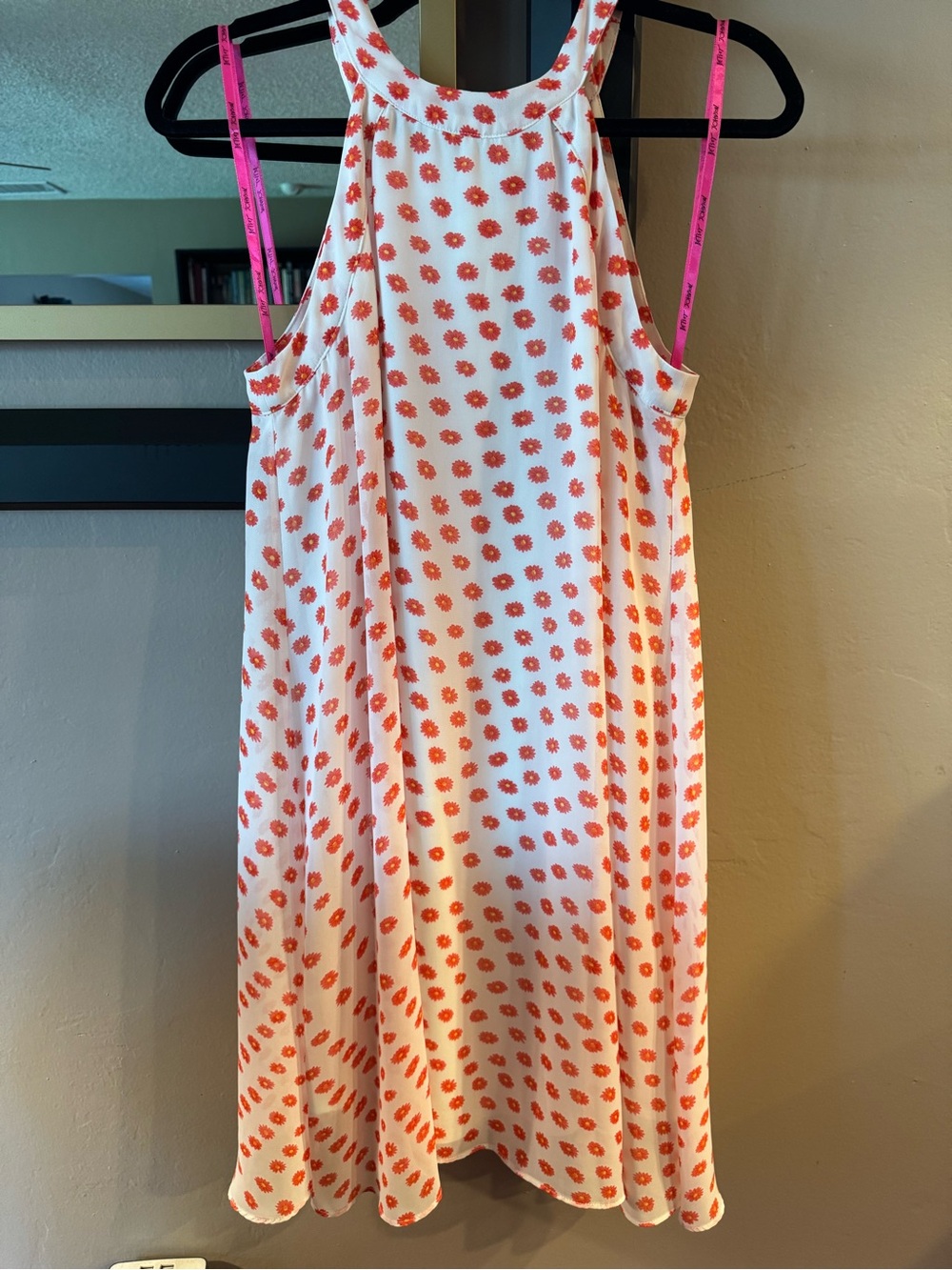 Betsey Johnson White Dress with Orange Floral Print